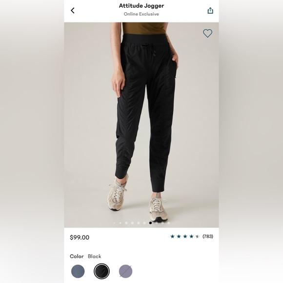 Athleta Attitude Black Pant Size 8 - Picture 4 of 4